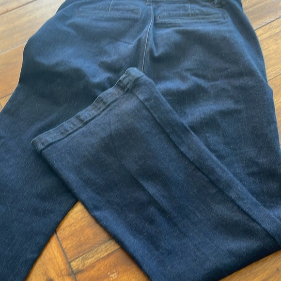 Ann Taylor Factory blue denim dressy jean trousers wide leg high rise sz 8p - Picture 11 of 15